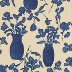 Schumacher 176241 Hugo Floral Indigo fabric swatch