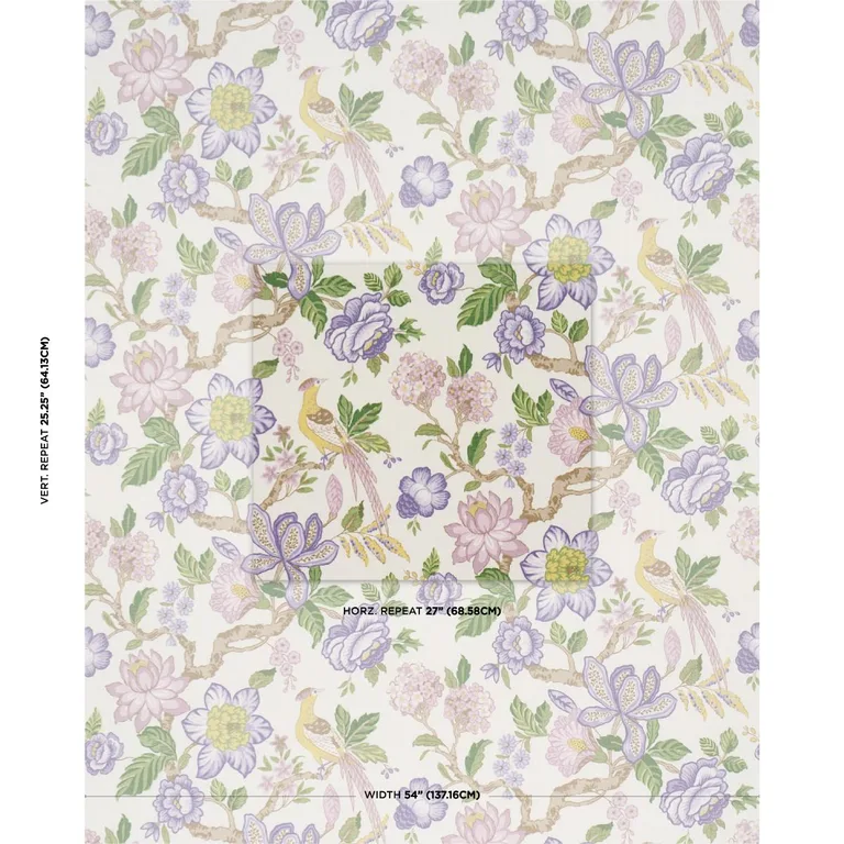 Schumacher 175563 Huntington Gardens Lavender fabric swatch