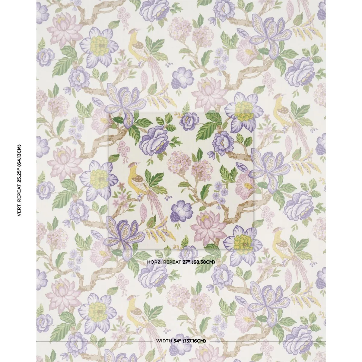 Schumacher 175563 Huntington Gardens Lavender fabric swatch