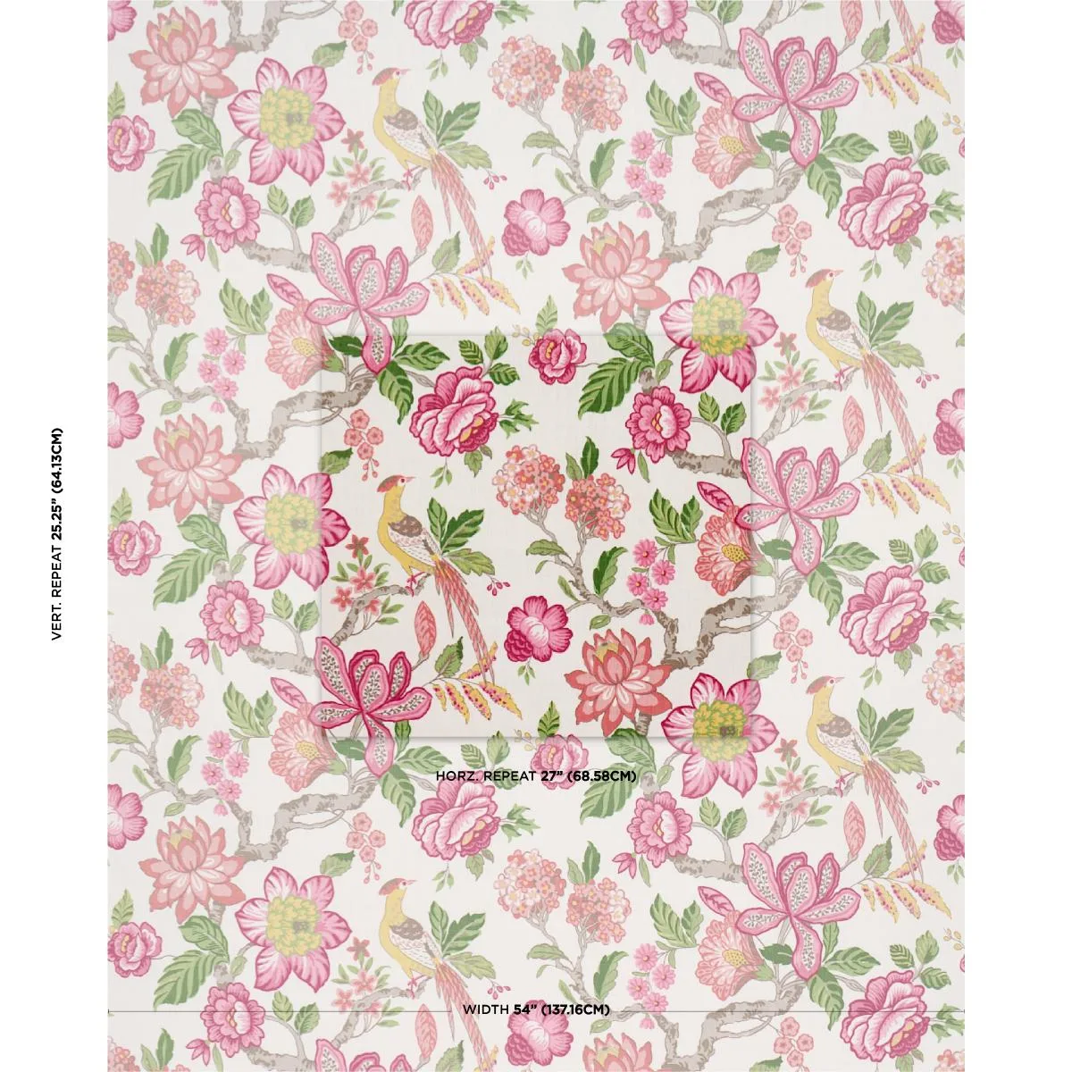 Schumacher 175562 Huntington Gardens Multi fabric swatch