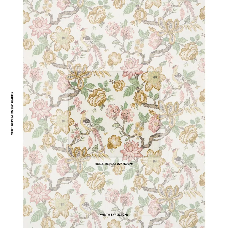 Schumacher 175564 Huntington Gardens PéTale fabric swatch