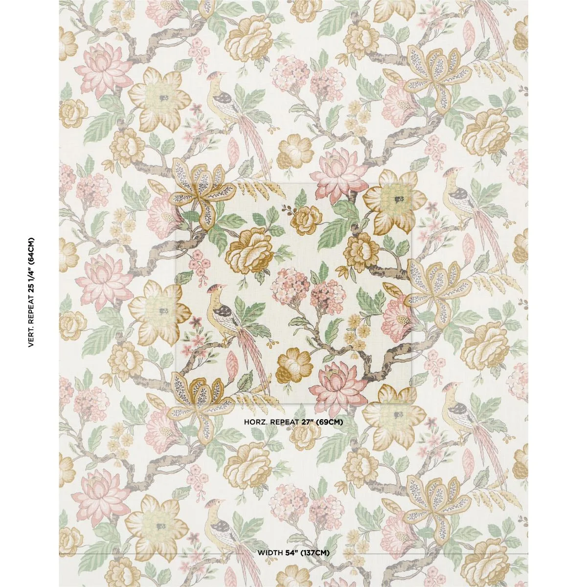 Schumacher 175564 Huntington Gardens PéTale fabric swatch