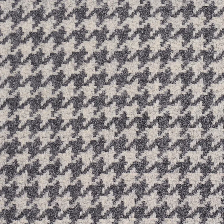 Schumacher 66782 Huston Wool Houndstooth Oxford Grey fabric swatch