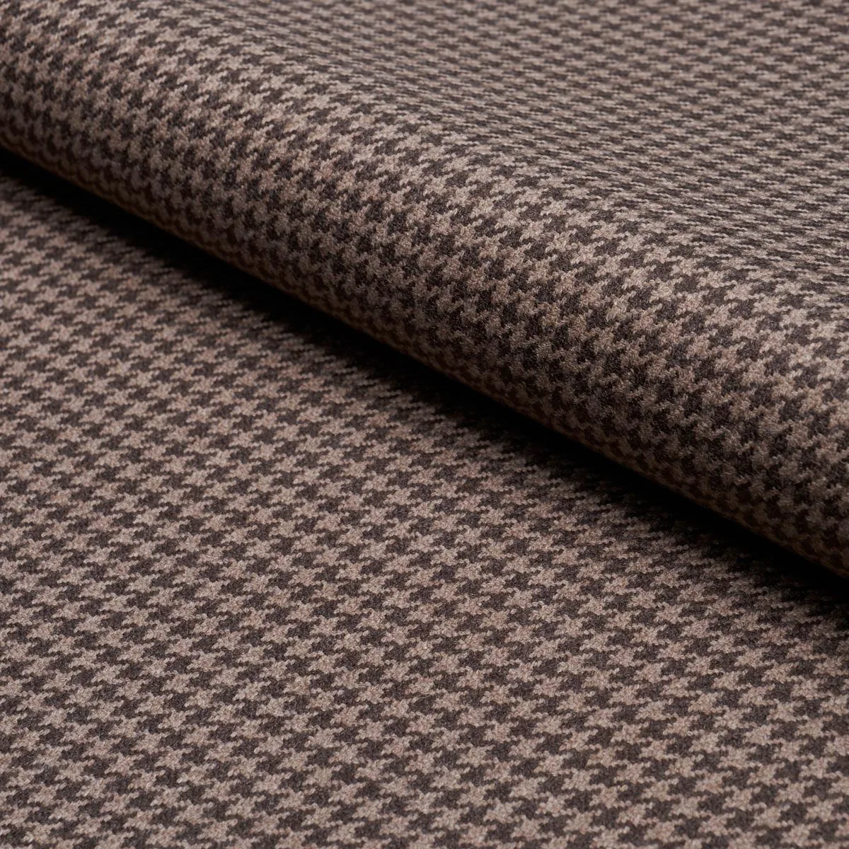 Schumacher 66780 Huston Wool Houndstooth Sable fabric swatch