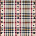 Schumacher 84730 Hutton Hand Woven Check Rouge & Navy fabric swatch