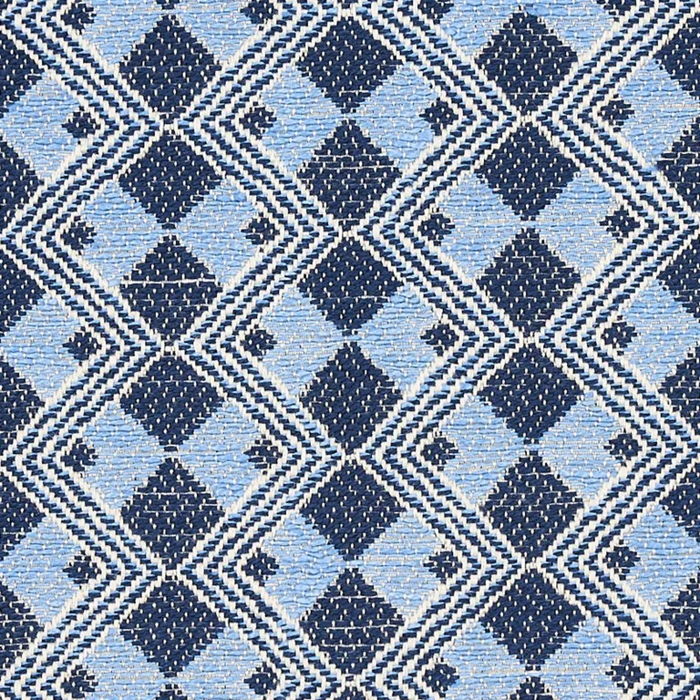 Schumacher 69872 Huxley Tile Blue fabric swatch