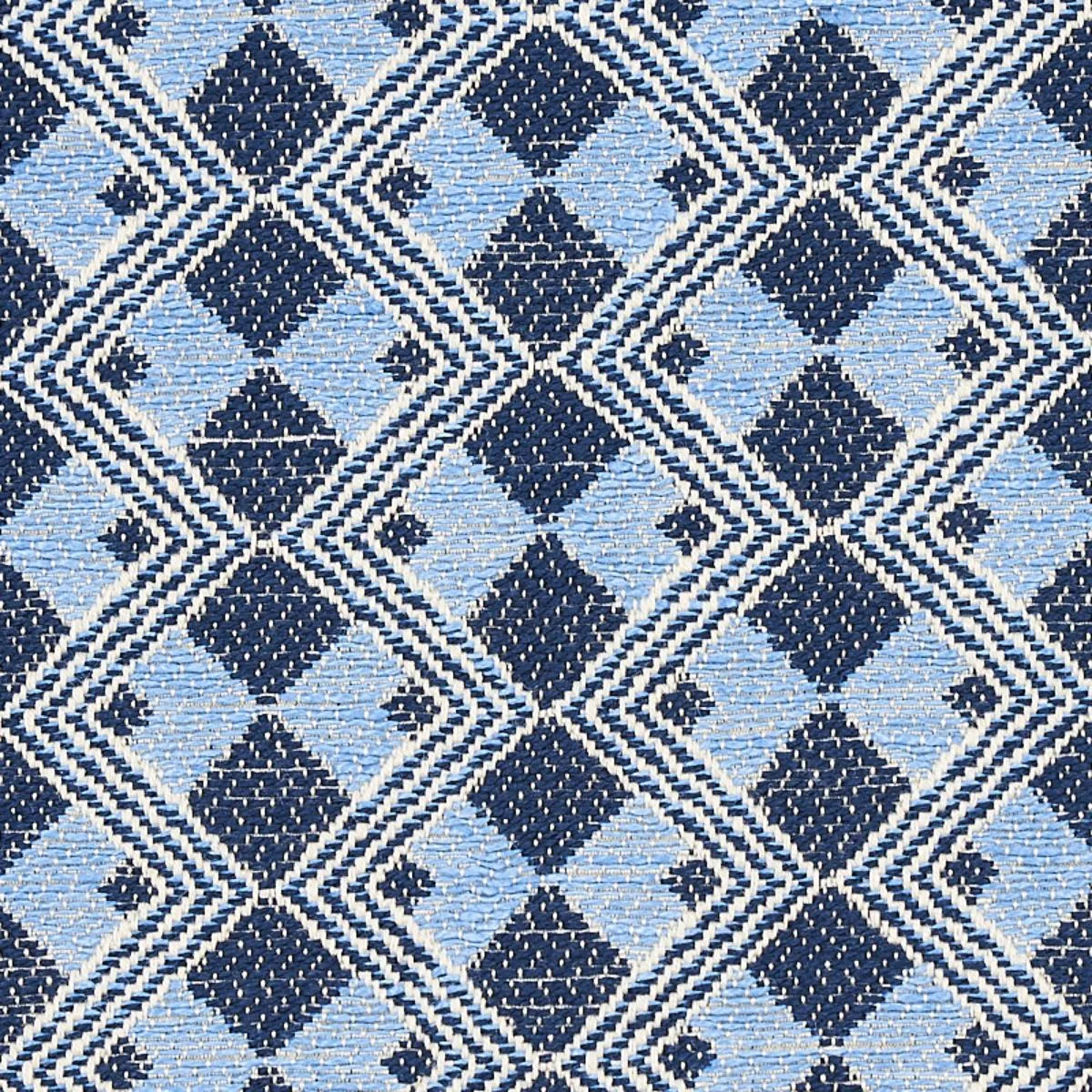 Schumacher 69872 Huxley Tile Blue fabric swatch