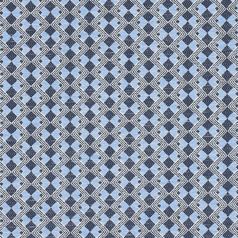 Schumacher 69872 Huxley Tile Blue fabric swatch