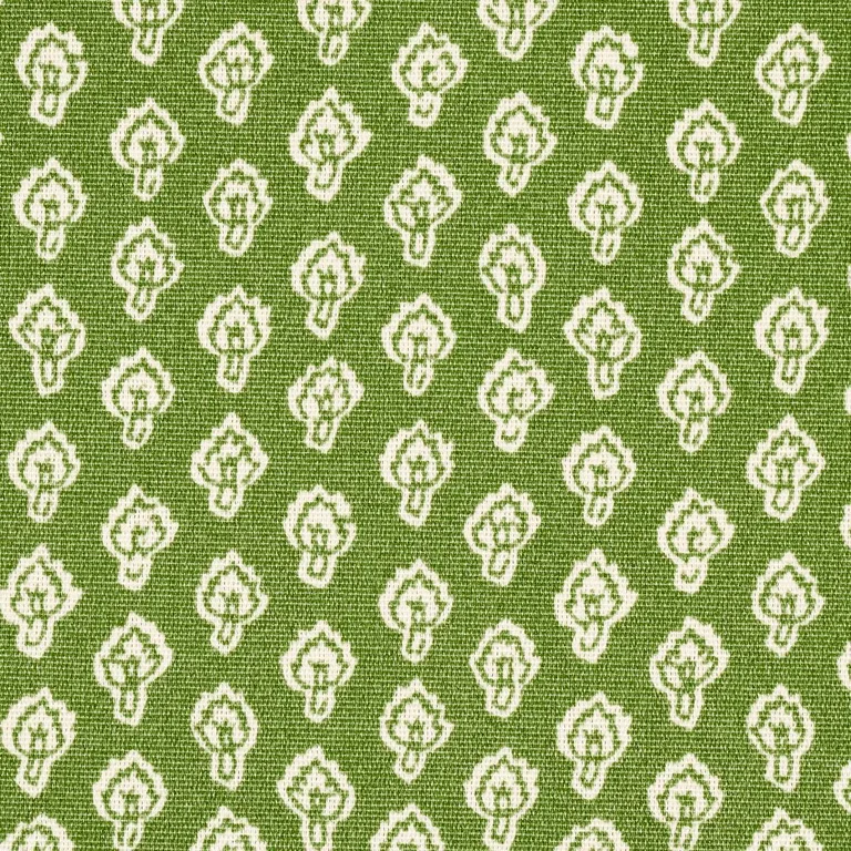 Schumacher 180731 Hyacinth Indoor/Outdoor Leaf Green fabric swatch