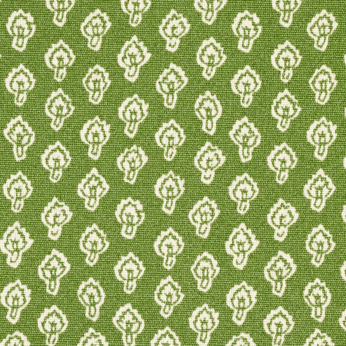 Schumacher 180731 Hyacinth Indoor/Outdoor Leaf Green fabric swatch
