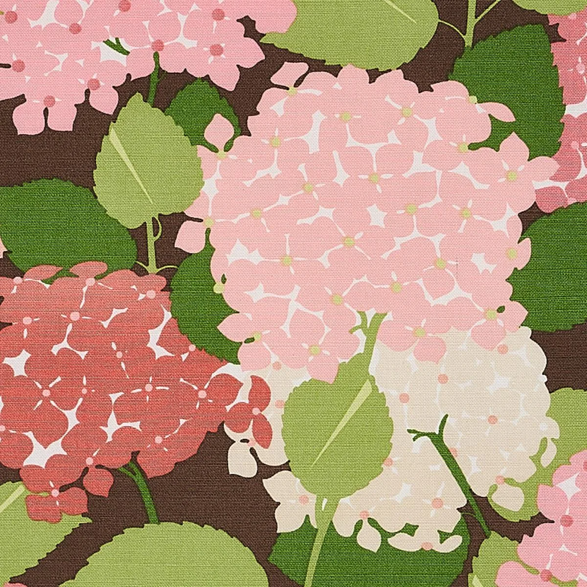 Schumacher 177582 Hydrangea Pink fabric swatch