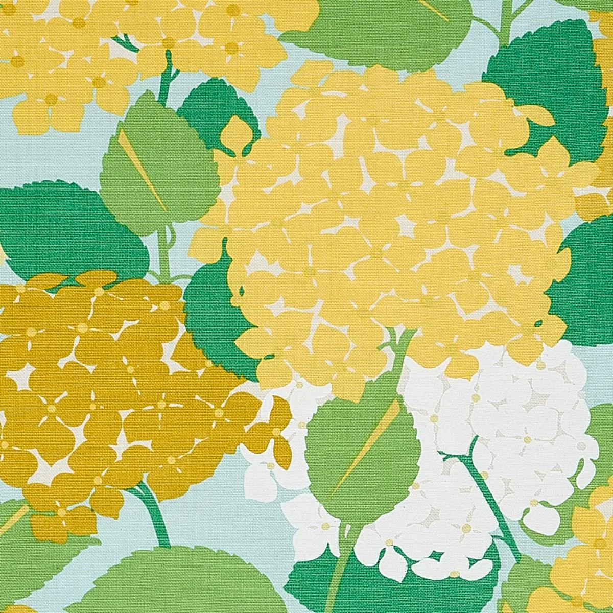 Schumacher 177581 Hydrangea Yellow fabric swatch