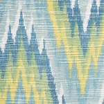 Schumacher 73460 Ibiza Flamestitch Pool fabric swatch