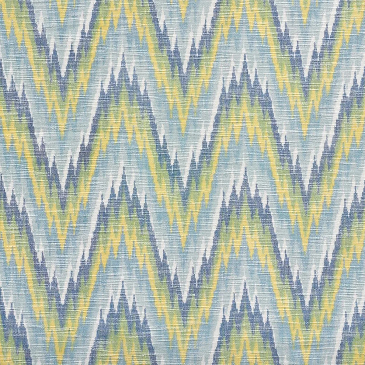 Schumacher 73460 Ibiza Flamestitch Pool fabric swatch