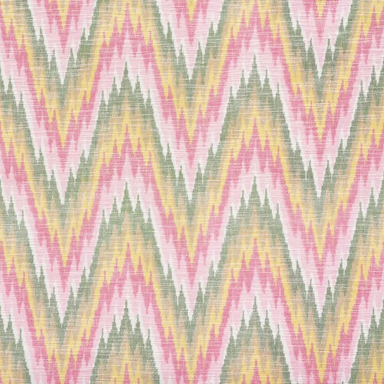 Schumacher 73461 Ibiza Flamestitch Spring fabric swatch