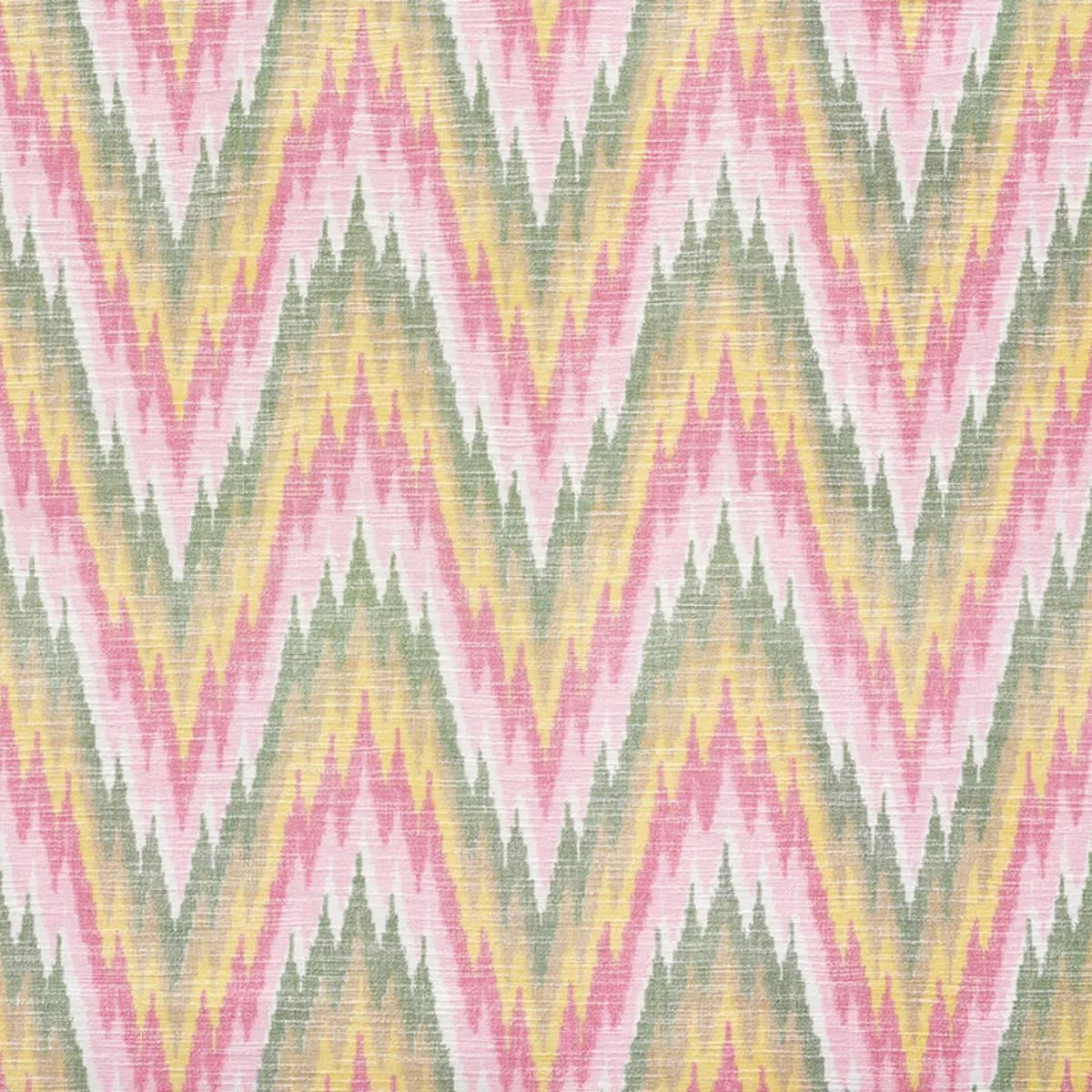 Schumacher 73461 Ibiza Flamestitch Spring fabric swatch