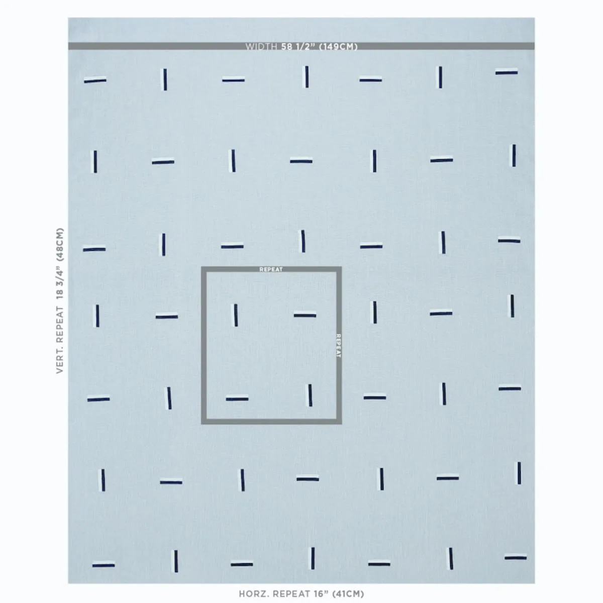 Schumacher 177912 Icehouse Hand Block Print Sky fabric swatch