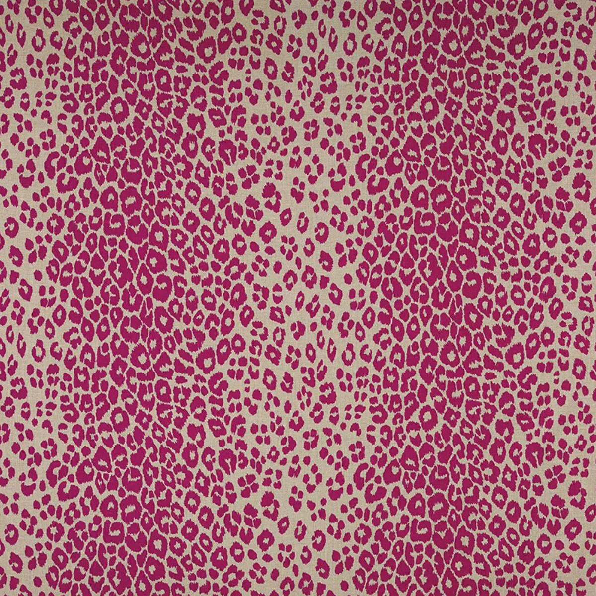 Schumacher 175723 Iconic Leopard Fuchsia/Natural fabric swatch