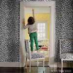 Schumacher 175722 Iconic Leopard Graphite fabric swatch