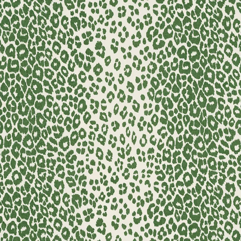 Schumacher 176452 Iconic Leopard Green fabric swatch