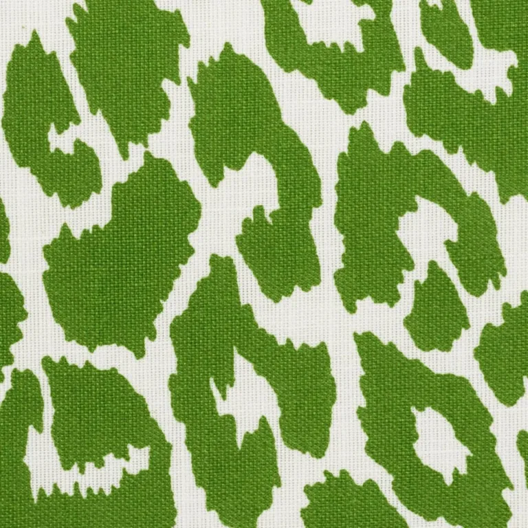 Schumacher 177322 Iconic Leopard Indoor/Outdoor Green fabric swatch