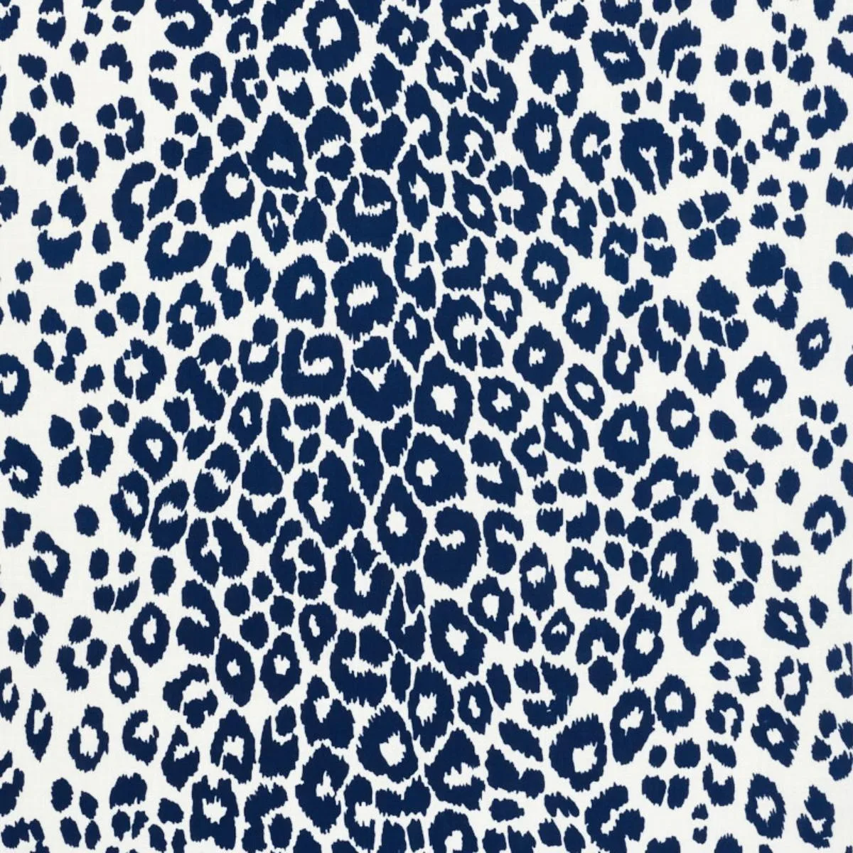 Schumacher 177323 Iconic Leopard Indoor/Outdoor Navy fabric swatch
