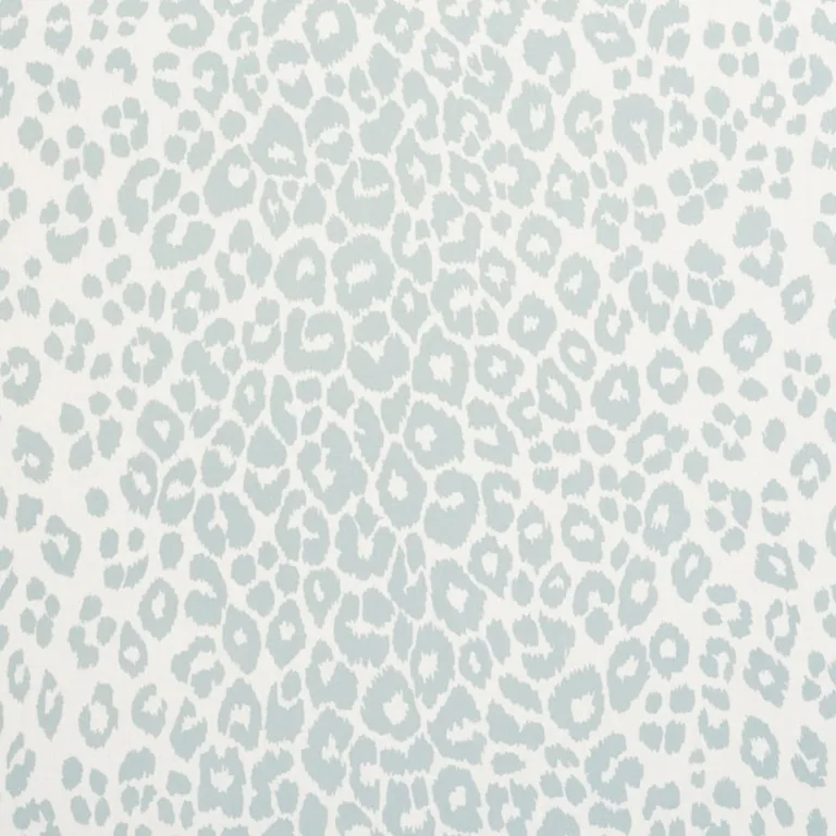 Schumacher 177320 Iconic Leopard Indoor/Outdoor Sky fabric swatch