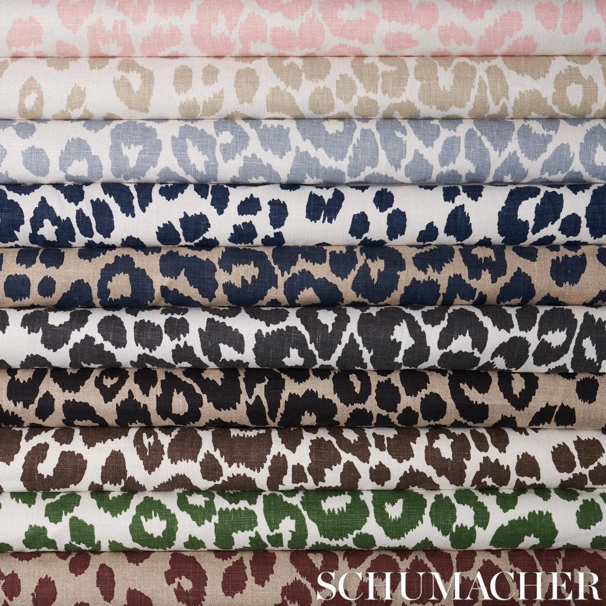 Schumacher 176453 Iconic Leopard Sky fabric swatch