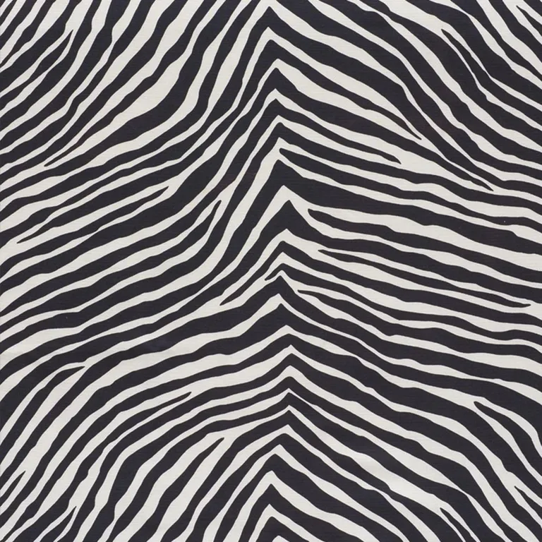 Schumacher 177443 Iconic Zebra Black fabric swatch