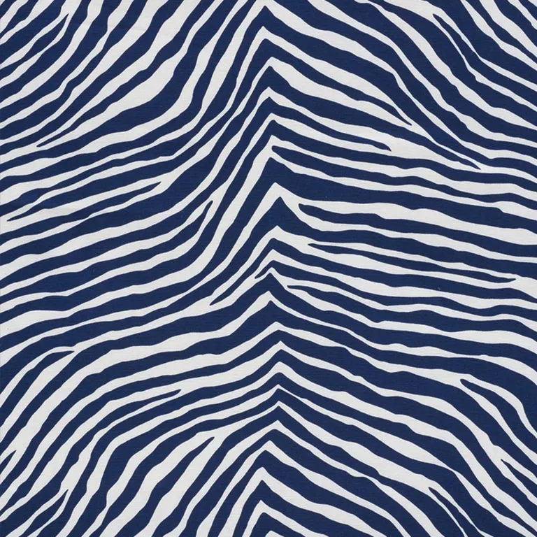 Schumacher 177440 Iconic Zebra Blue fabric swatch
