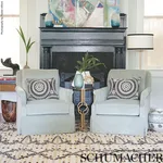 Schumacher 71953 Idris Embroidery Black & Ivory fabric swatch