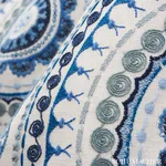 Schumacher 71952 Idris Embroidery Blues fabric swatch