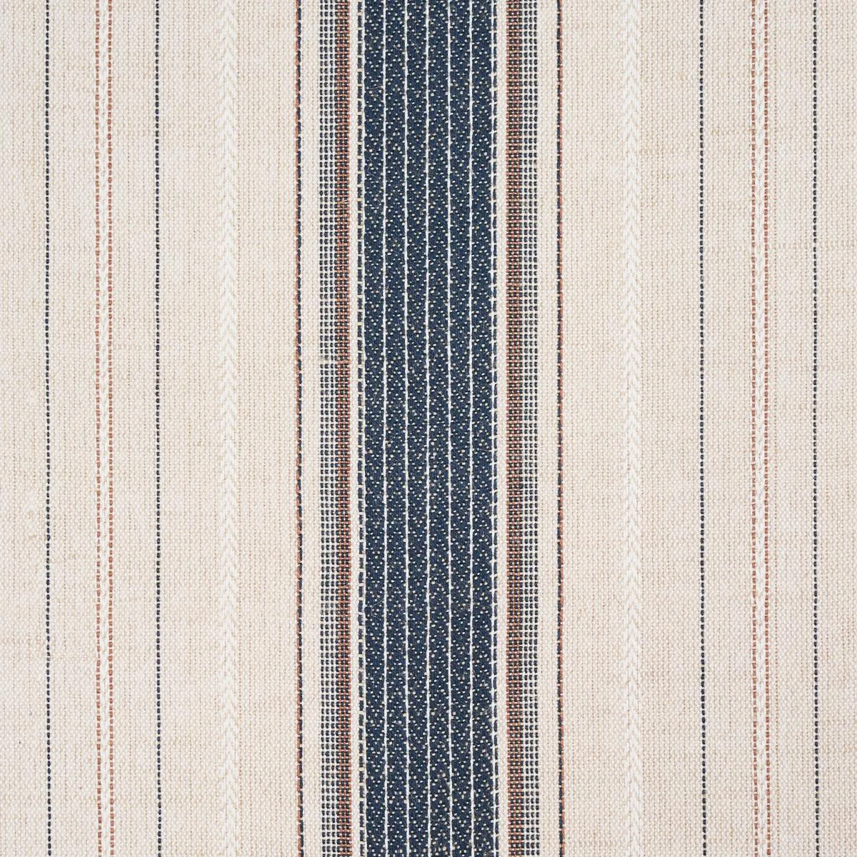 Schumacher 86711 Idris Stripe Indigo fabric swatch