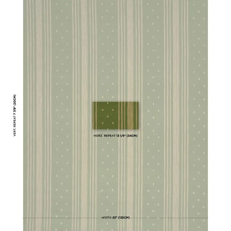 Schumacher 87251 Imara Stripe Green fabric swatch