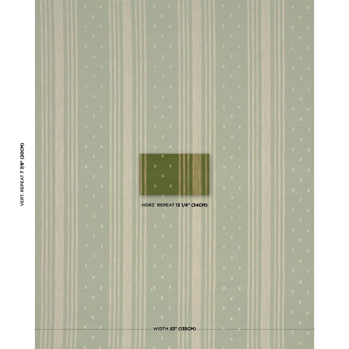 Schumacher 87251 Imara Stripe Green fabric swatch