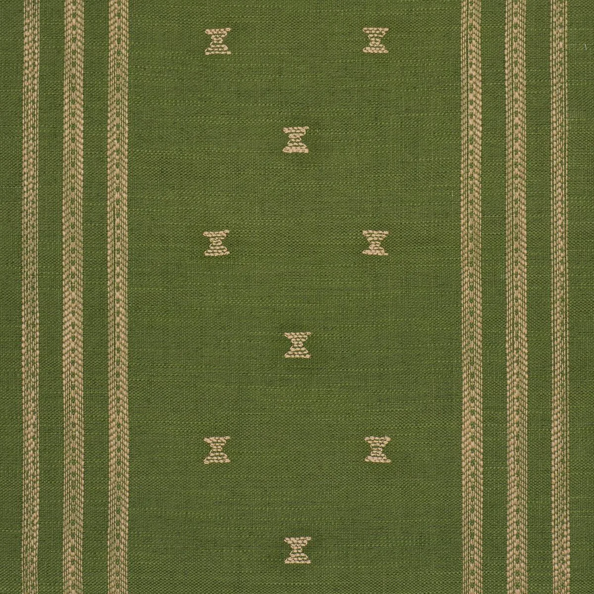 Schumacher 87251 Imara Stripe Green fabric swatch
