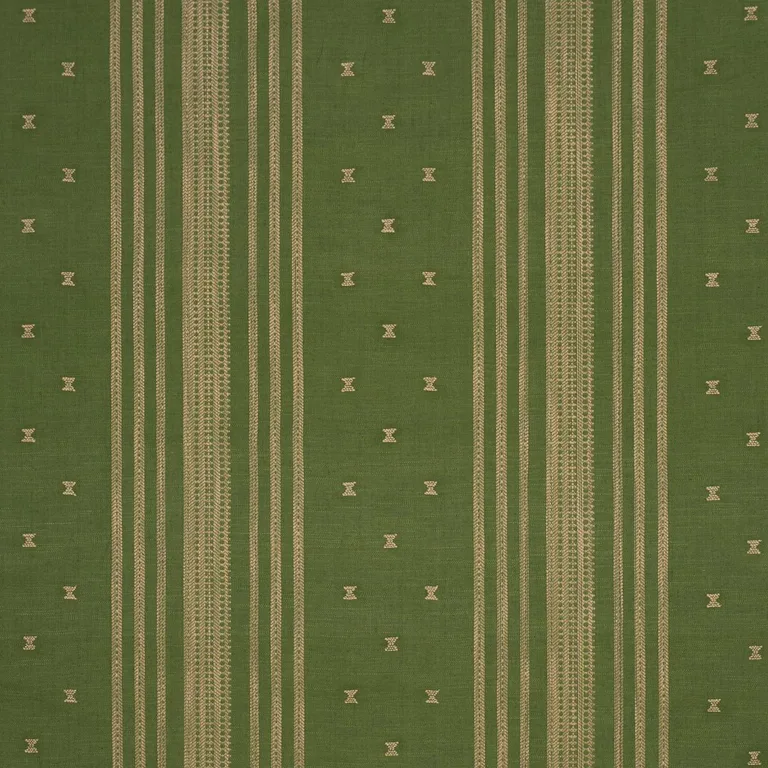 Schumacher 87251 Imara Stripe Green fabric swatch