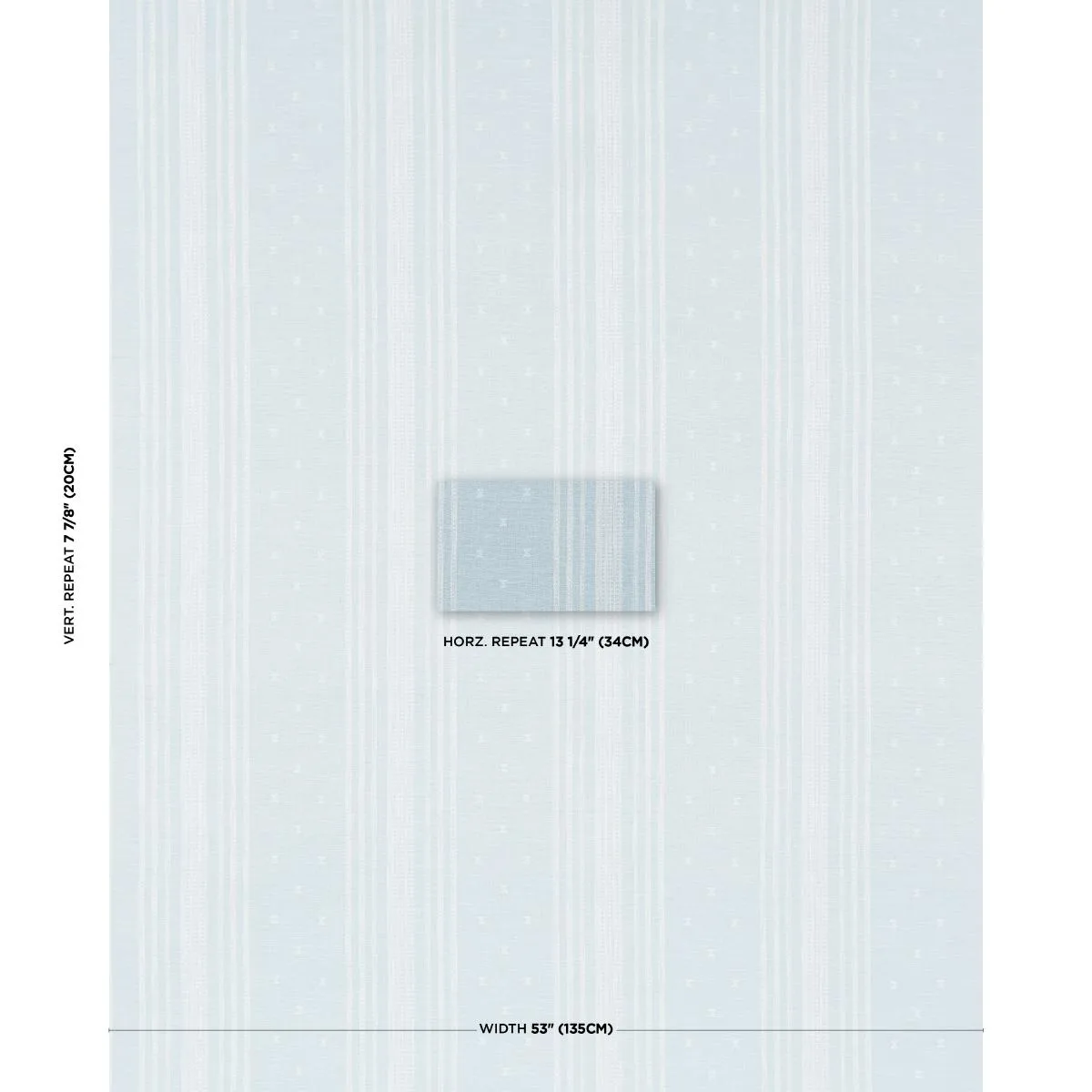 Schumacher 87250 Imara Stripe Sky fabric swatch