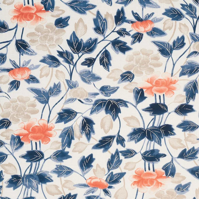 Schumacher 180340 Imari Blue Ink fabric swatch