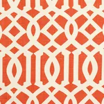Schumacher 174410 Imperial Trellis Ii Ivory / Mandarin fabric swatch