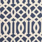 Schumacher 174411 Imperial Trellis Ii Ivory / Navy fabric swatch