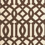 Schumacher 174413 Imperial Trellis Ii Java / Cream fabric swatch