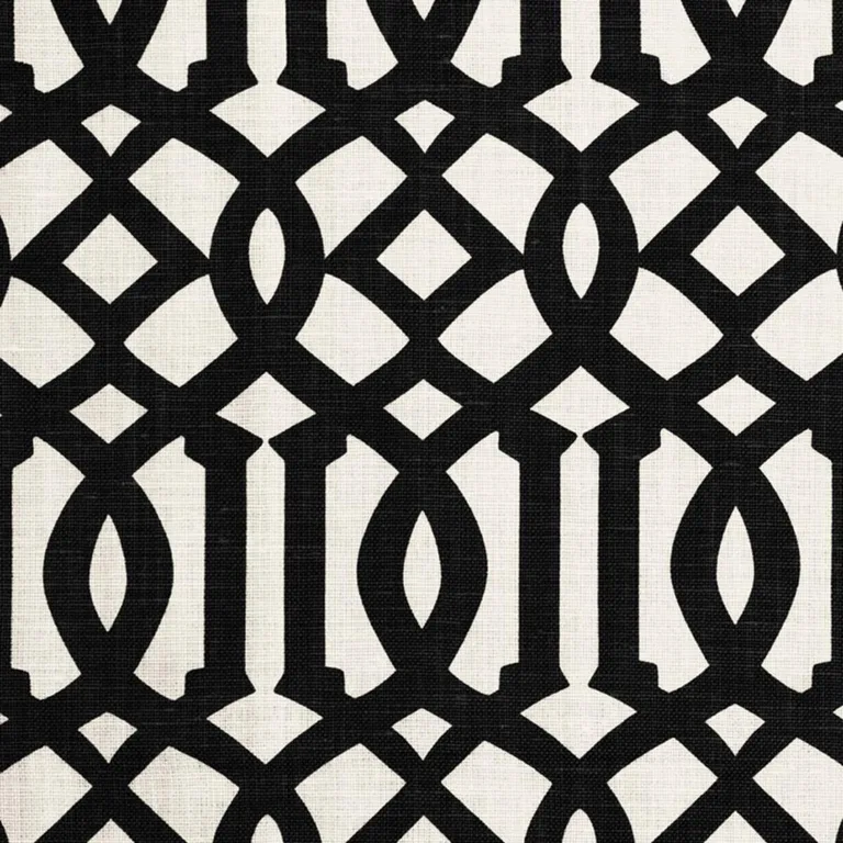 Schumacher 174414 Imperial Trellis Ii Jet fabric swatch