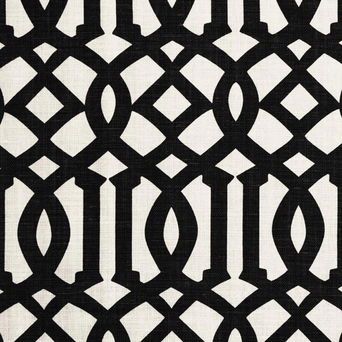 Schumacher 174414 Imperial Trellis Ii Jet fabric swatch