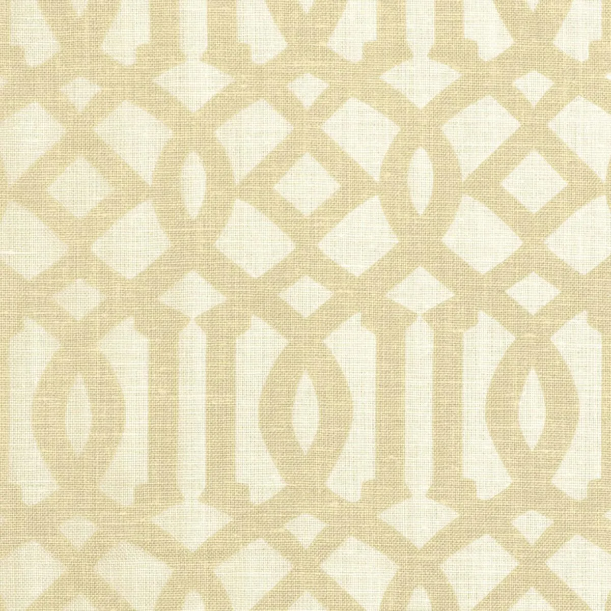 Schumacher 174412 Imperial Trellis Ii Sand / Ivory fabric swatch