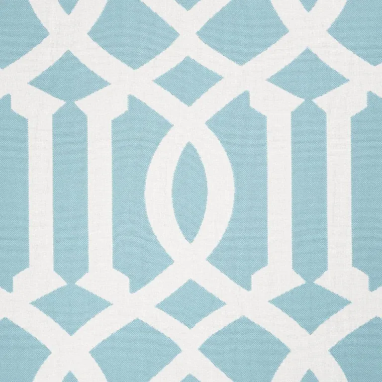Schumacher 73161 Imperial Trellis Indoor/Outdoor Aqua fabric swatch