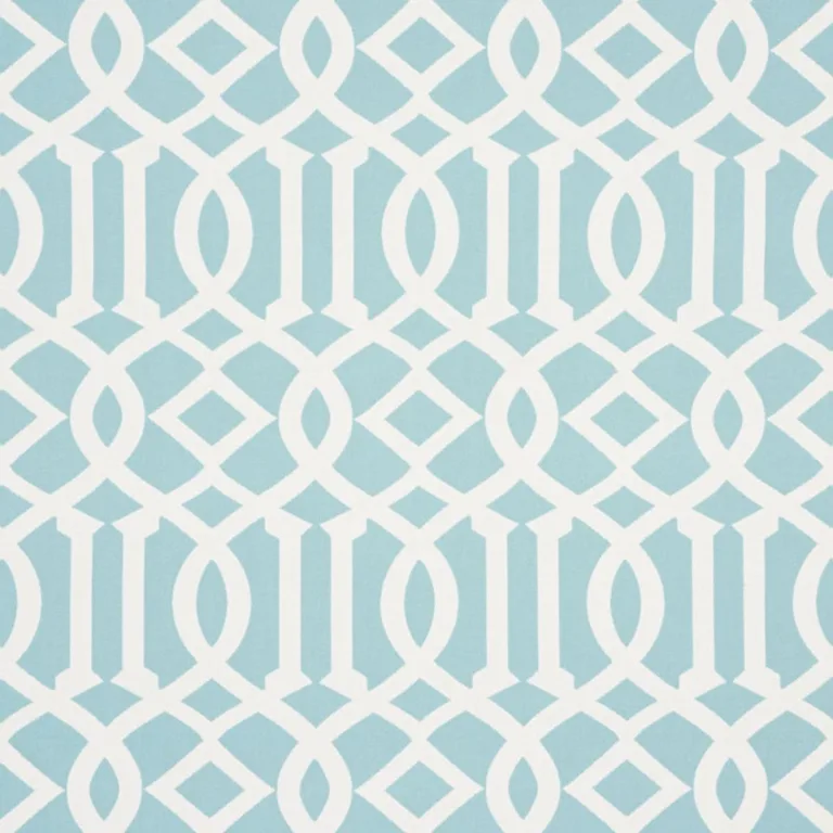 Schumacher 73161 Imperial Trellis Indoor/Outdoor Aqua fabric swatch