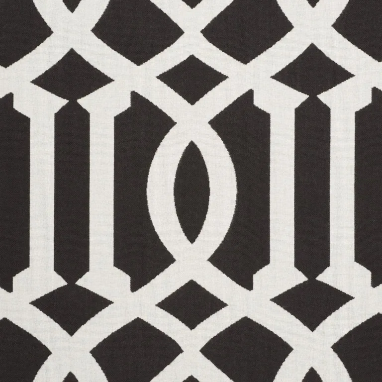 Schumacher 73162 Imperial Trellis Indoor/Outdoor Black fabric swatch