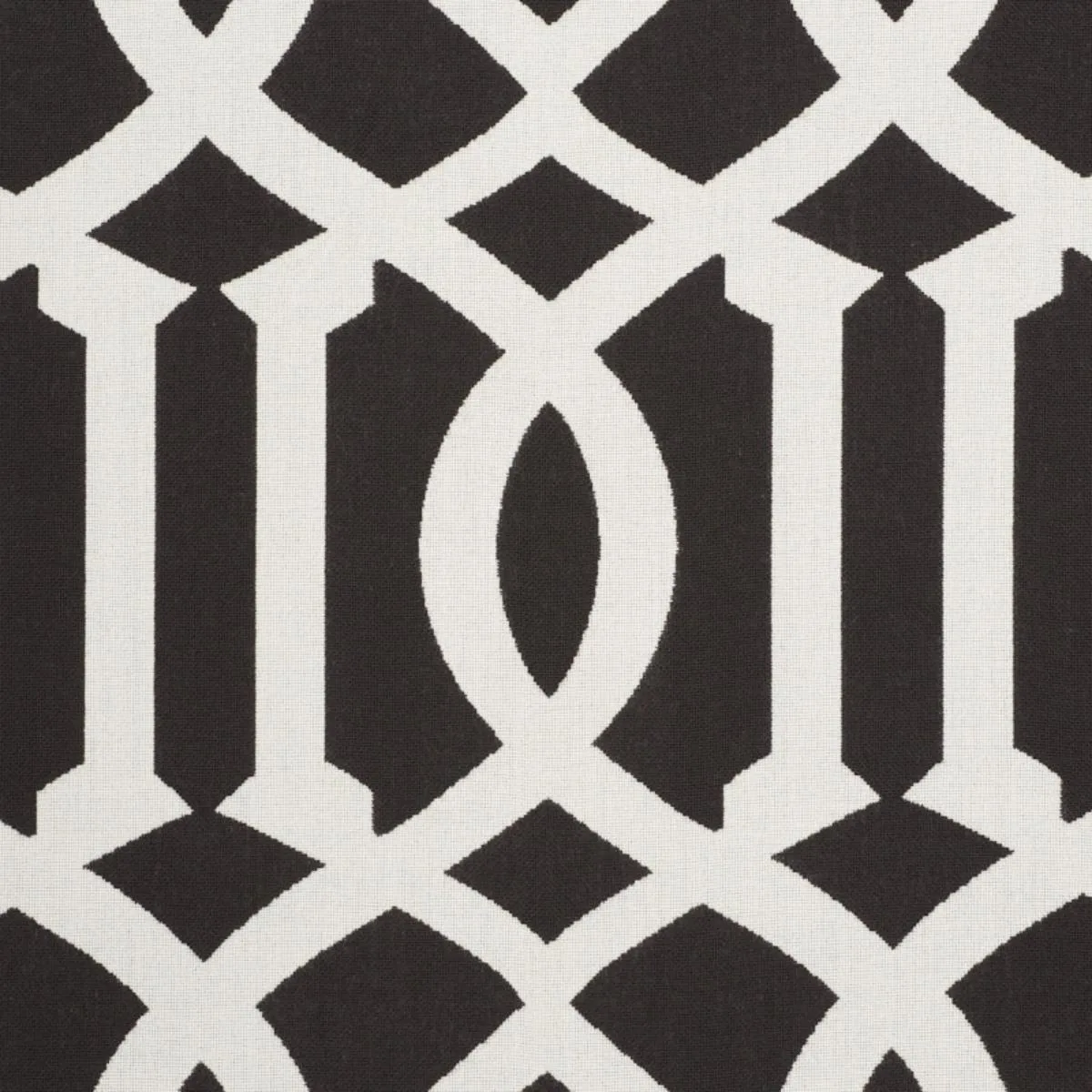 Schumacher 73162 Imperial Trellis Indoor/Outdoor Black fabric swatch