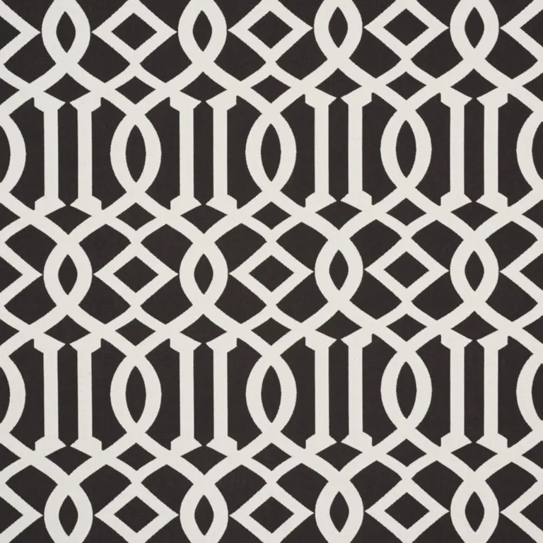 Schumacher 73162 Imperial Trellis Indoor/Outdoor Black fabric swatch